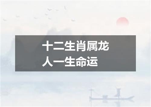 十二生肖属龙人一生命运