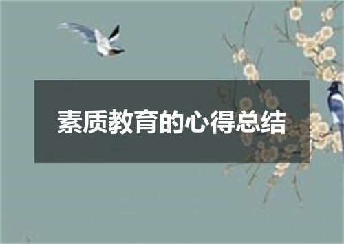 素质教育的心得总结