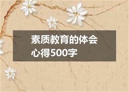 素质教育的体会心得500字