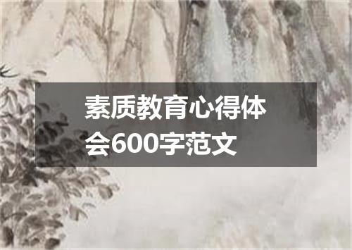 素质教育心得体会600字范文