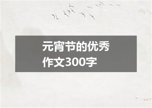 元宵节的优秀作文300字