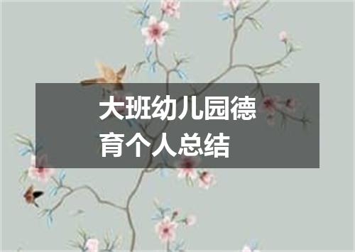 大班幼儿园德育个人总结