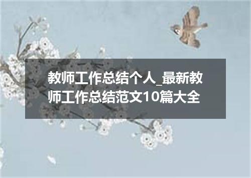 教师工作总结个人_最新教师工作总结范文10篇大全