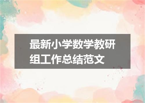 最新小学数学教研组工作总结范文