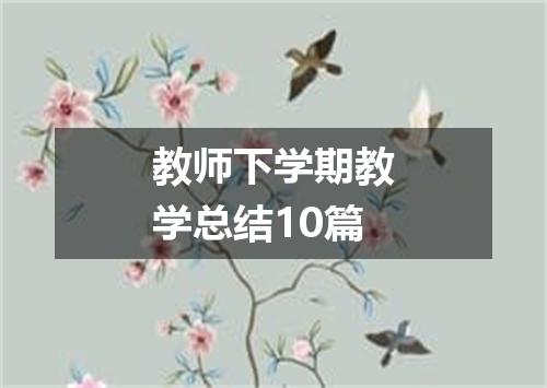 教师下学期教学总结10篇