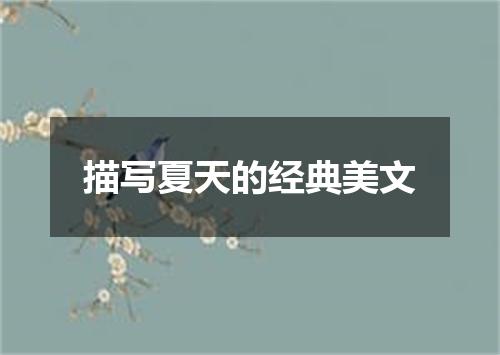 描写夏天的经典美文