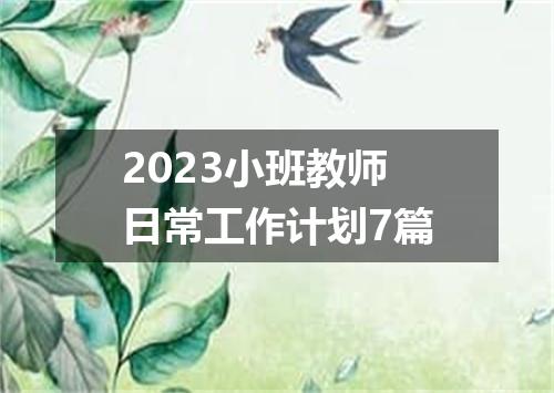 2023小班教师日常工作计划7篇
