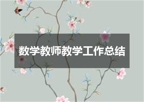数学教师教学工作总结