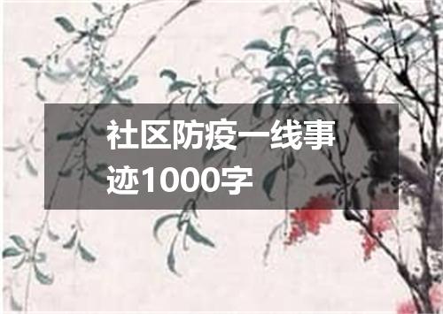 社区防疫一线事迹1000字