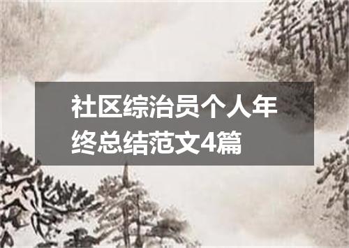社区综治员个人年终总结范文4篇