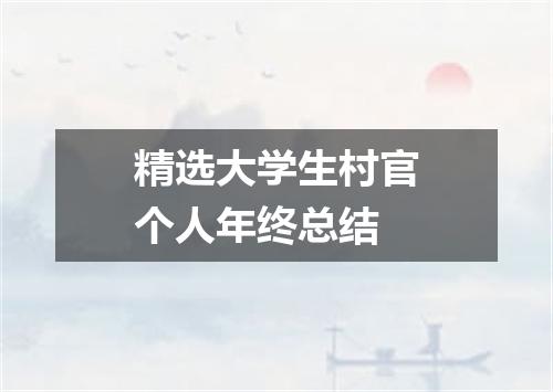 精选大学生村官个人年终总结
