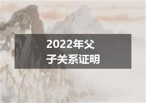 2022年父子关系证明