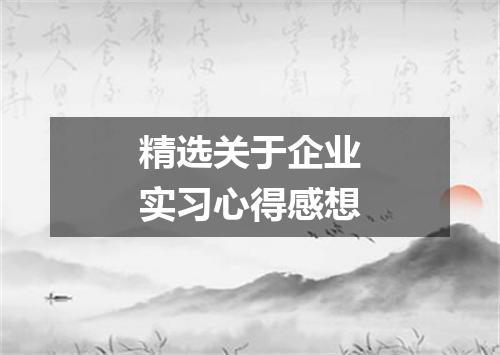 精选关于企业实习心得感想