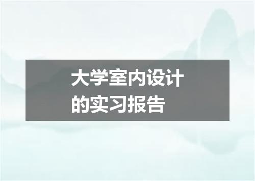 大学室内设计的实习报告