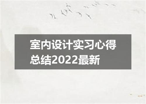 室内设计实习心得总结2022最新