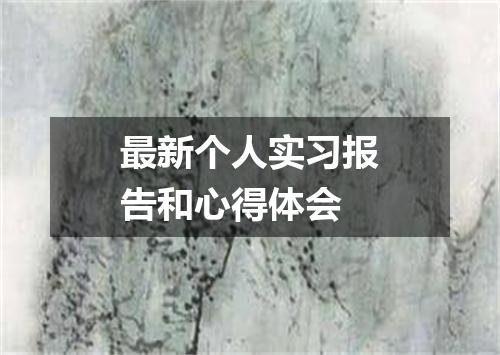 最新个人实习报告和心得体会
