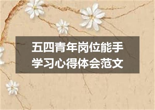 五四青年岗位能手学习心得体会范文