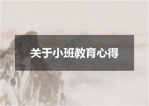 关于小班教育心得