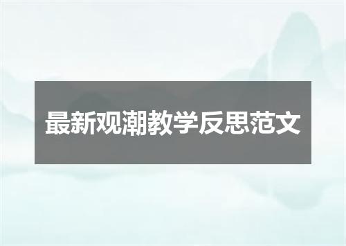 最新观潮教学反思范文