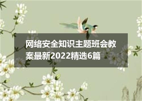 网络安全知识主题班会教案最新2022精选6篇