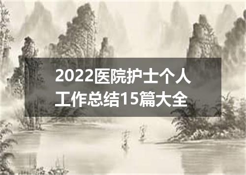 2022医院护士个人工作总结15篇大全