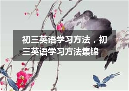 初三英语学习方法，初三英语学习方法集锦