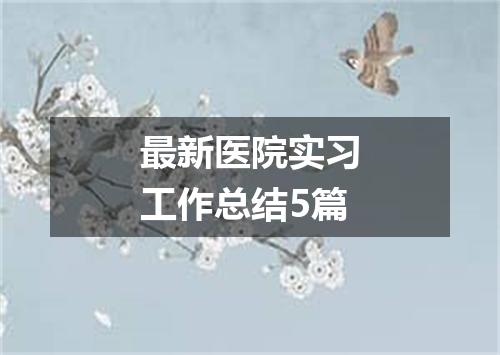 最新医院实习工作总结5篇