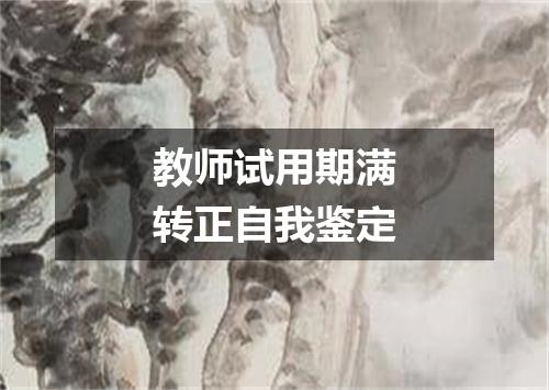 教师试用期满转正自我鉴定