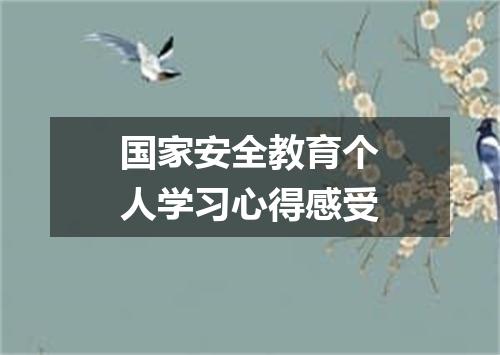 国家安全教育个人学习心得感受