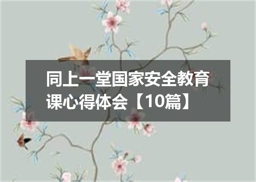 同上一堂国家安全教育课心得体会【10篇】