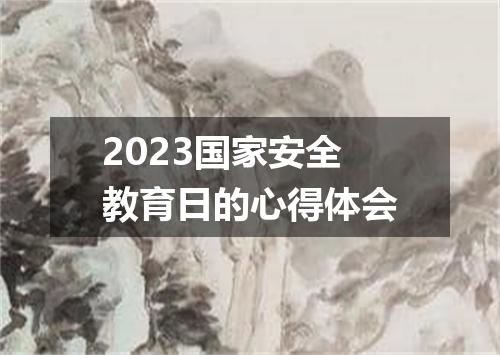 2023国家安全教育日的心得体会