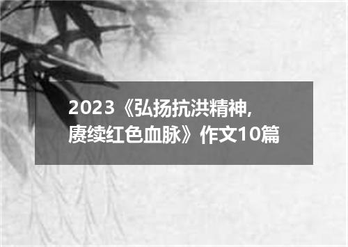 2023《弘扬抗洪精神,赓续红色血脉》作文10篇