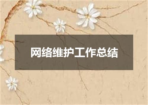 网络维护工作总结