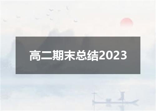 高二期末总结2023