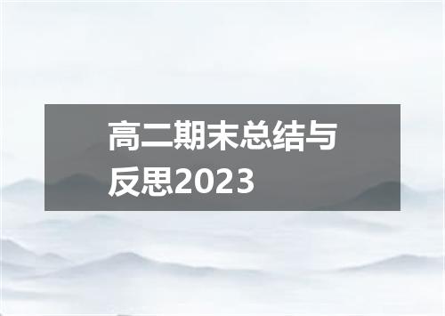 高二期末总结与反思2023