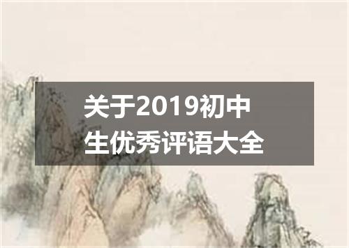 关于2019初中生优秀评语大全