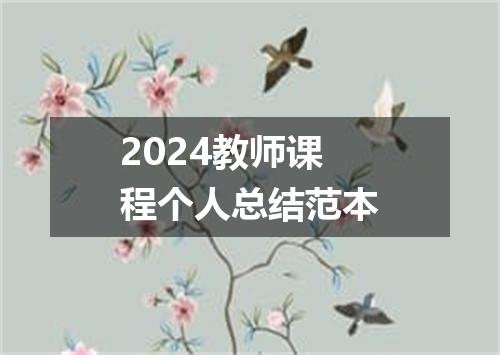 2024教师课程个人总结范本