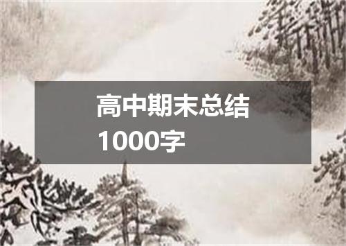 高中期末总结1000字