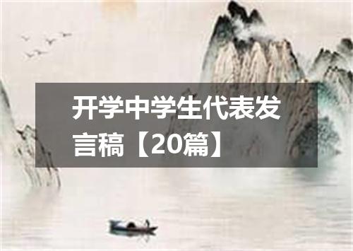 开学中学生代表发言稿【20篇】