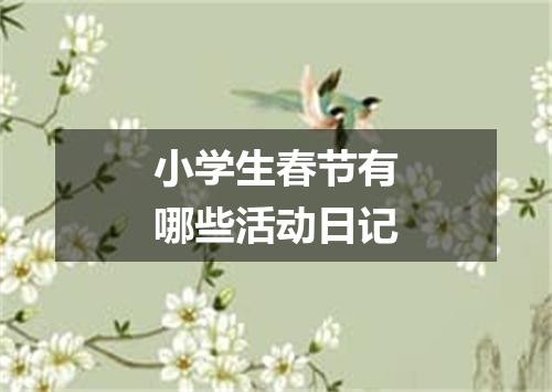 小学生春节有哪些活动日记