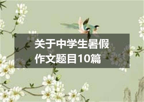 关于中学生暑假作文题目10篇