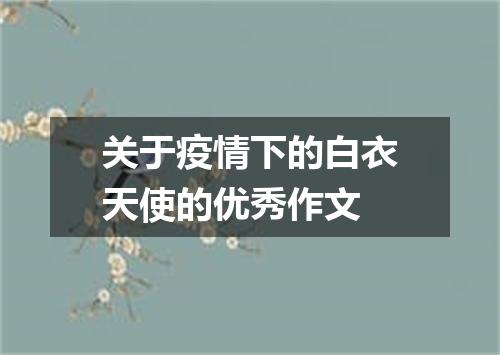 关于疫情下的白衣天使的优秀作文