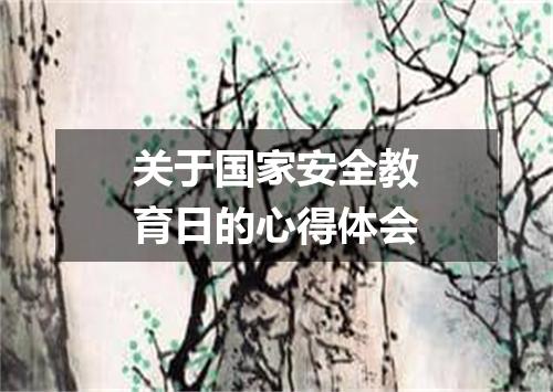 关于国家安全教育日的心得体会