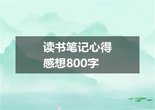 读书笔记心得感想800字