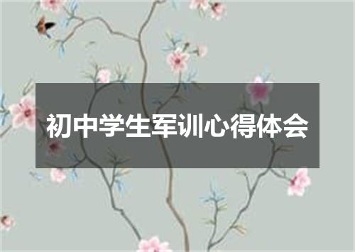 初中学生军训心得体会