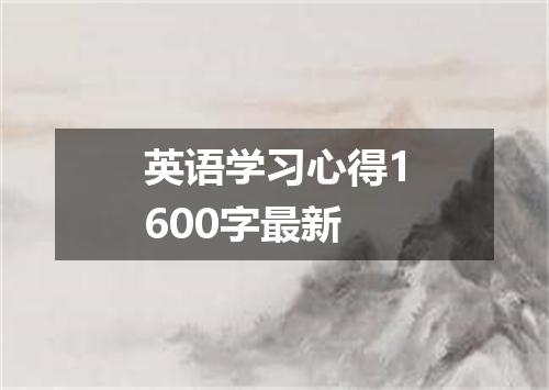 英语学习心得1600字最新