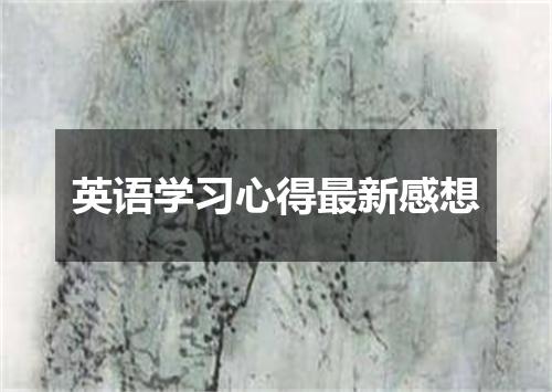 英语学习心得最新感想