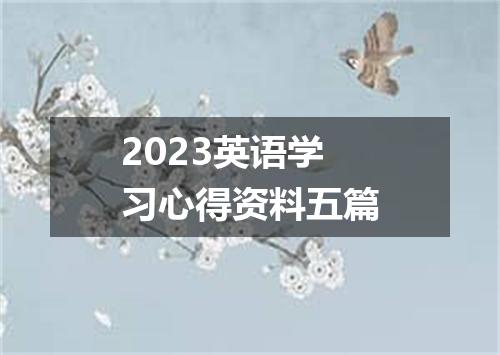 2023英语学习心得资料五篇