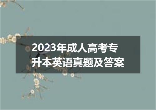 2023年成人高考专升本英语真题及答案