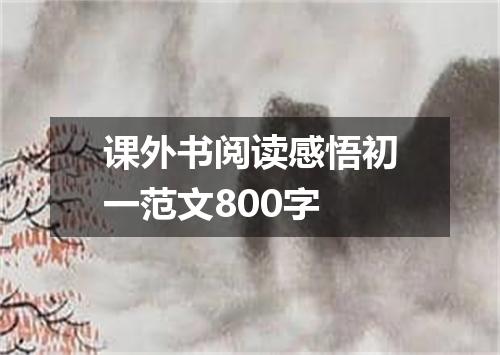 课外书阅读感悟初一范文800字